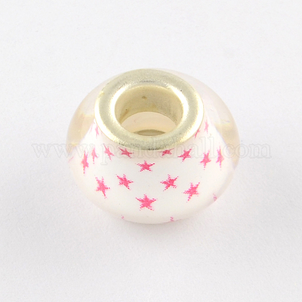 Large Hole Star Pattern Resin European Beads OPDL-Q129-185A-1