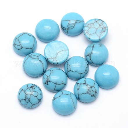 Synthetic Turquoise Cabochons X-G-P393-R13-8mm-1