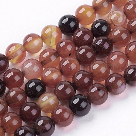 Chapelets de perles d'agate naturelle X-G-R173-8mm-05-1