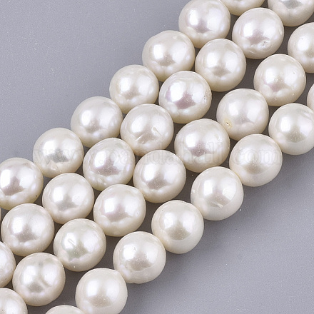 Fili di perle di keshi di perle barocche naturali PEAR-Q015-027-1