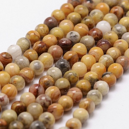 Chapelets de perles en agate fou naturel X-G-D840-70-4mm-1