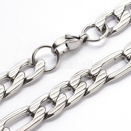 304 inoxidables figaro acero cadenas collares NJEW-I060-08B-1