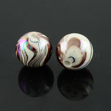 AB Color Wave Printed Acrylic Beads MACR-Q151A-03-1