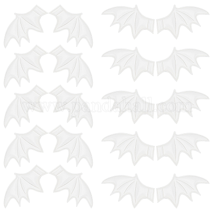 GORGECRAFT 2 Style 40PCS Leather Halloween Bat Wings DIY Crafts Bat Wing Spooky Bats Halloween Decorations for Hair Ornament & Costume Accessory (Silver) DIY-GF0005-62A-1