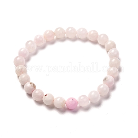 Natural Pink Mangano Calcite Beads Stretch Bracelet for Women BJEW-JB06715-1