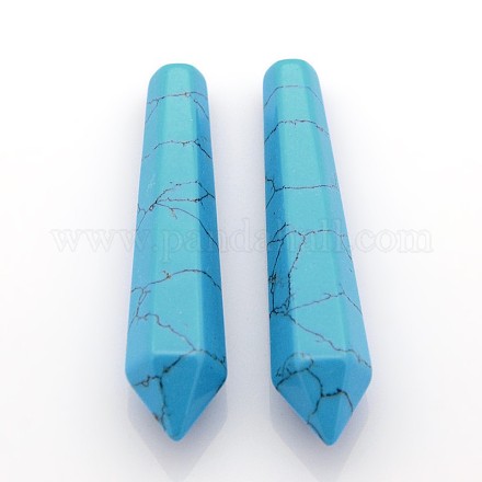 Faceted Synthetic Turquoise Gemstone Bullet Pointed Beads G-J175-11-1