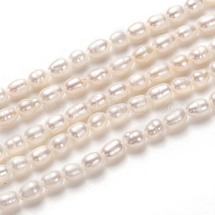 Fili di perle di perle d'acqua dolce coltivate naturali PEAR-L033-58-01-1