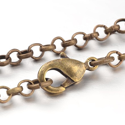 Fabbricazione di collana a catena rolo catena croce di ferro NJEW-JN01384-04-1