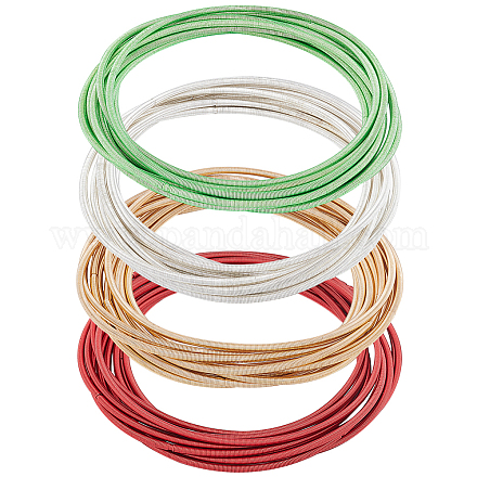 Benecreat 40 pièces 4 styles fil d'acier rond chaîne serpent ensemble de bracelets extensibles BJEW-BC0001-20-1