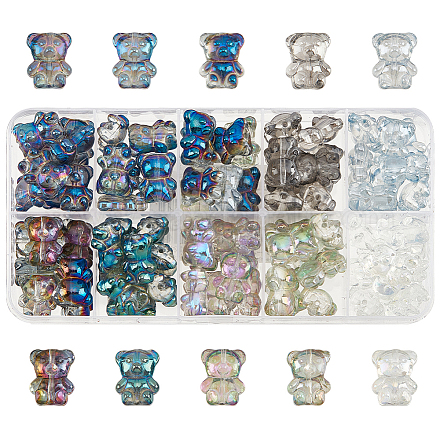 PandaHall Elite 80pcs 10 Colors Electroplate Glass Beads Strands EGLA-PH0001-35-1