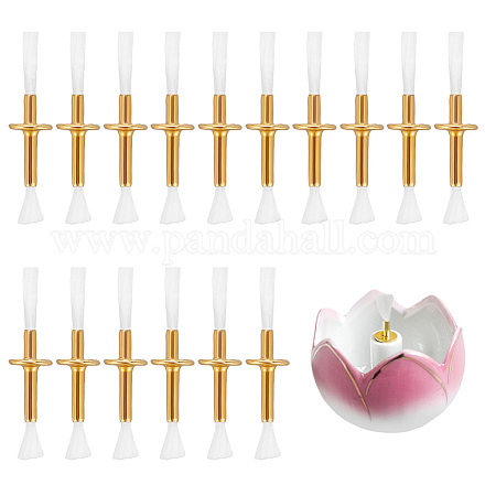 PH PandaHall 20pcs Fiberglass Wicks with Brass Tube 2.2 Inch Tube Wick Holder Replacement Fiberglass Torch Wicks Fiberglass Candle Wick Metal Wick Holders for Oil Lamps Candles Lamp Lantern Making FIND-PH0008-44A-1
