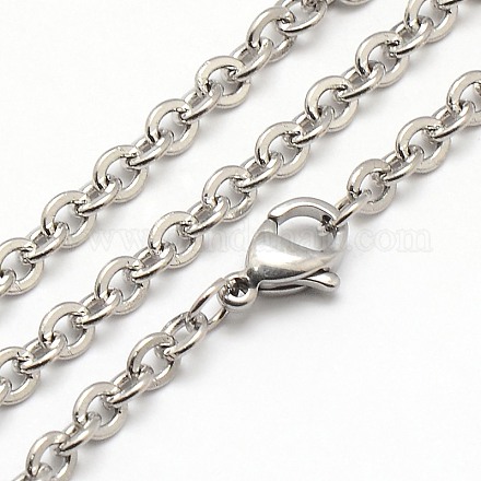Collane con catena portacavi in ​​acciaio inossidabile unisex alla moda NJEW-M047-C-01-1