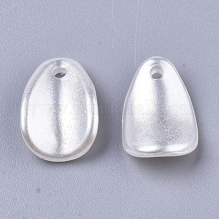 腹筋模造真珠アクリルパーツ  花弁の形  乳白色  12x8x3mm  穴：1.2mm X-OACR-S028-130-1