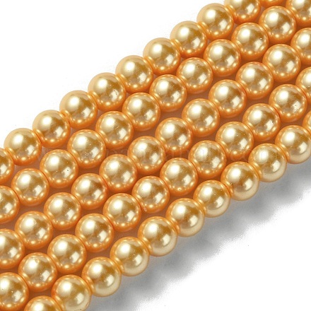 Eco-Friendly Dyed Glass Pearl Bead Strands HY-A008-6mm-RB112-1