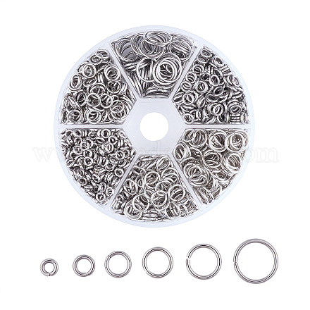 Kissitty 304 anelli di salto aperti in acciaio inossidabile STAS-KS0001-01-1