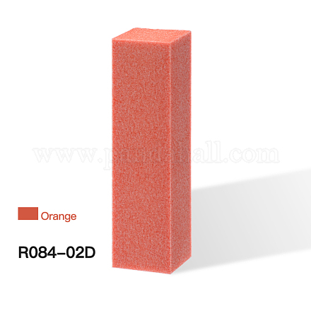 ソリッドカラー四面スポンジサンディングネイルファイルバッファブロック  直方体の  レッドオレンジ  95x25x25mm MRMJ-R084-02D-1