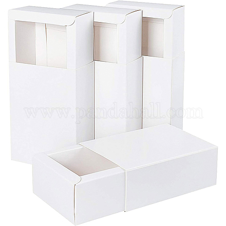 BENECREAT 20 Pack Kraft Paper Drawer Box 11.3x8.3x4.5cm White Soap Jewelry Candy Boxes Small Gift Boxes for Gift Wrapping CON-BC0005-97A-1