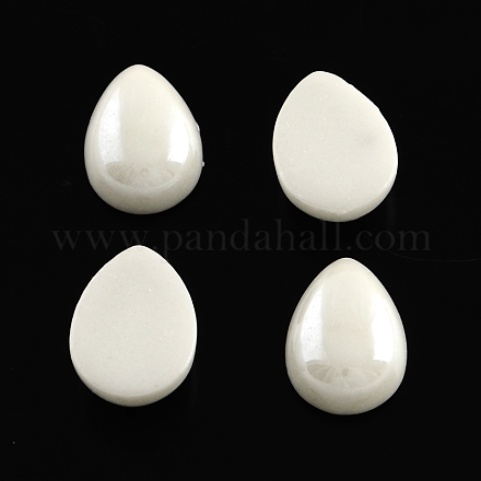 Pearlized Plated Opaque Glass Cabochons PORC-S778-6x10-23-1