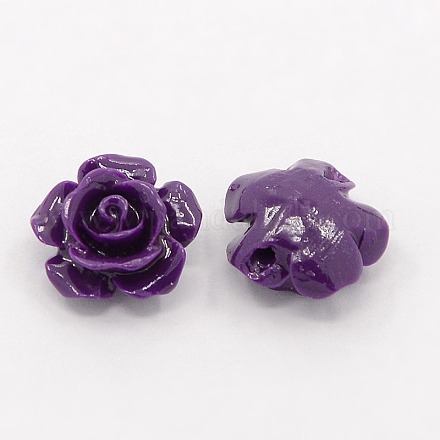Synthetic Coral 3D Flower Rose Beads CORA-A005-12mm-11-1
