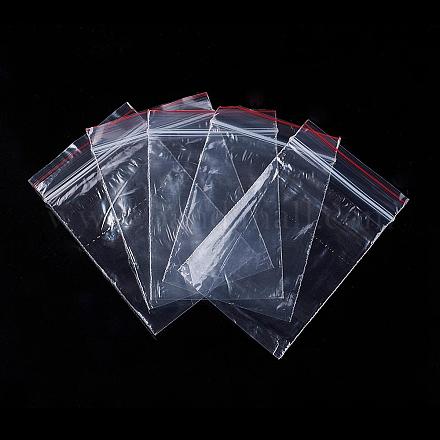 プラスチックジップロックバッグ  再封可能な包装袋  トップシール  長方形  透明  9x6cm  片側の厚さ：1.2ミル（0.03mm） X-OPP06-1
