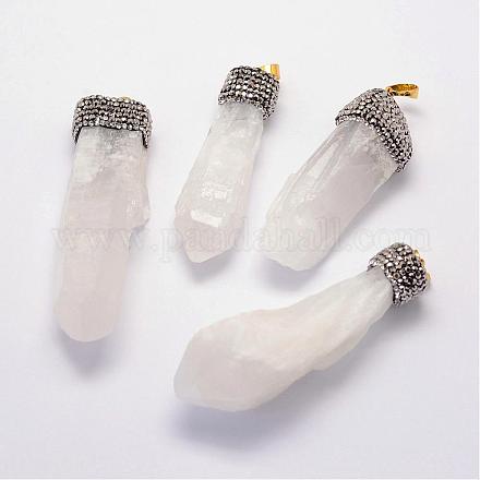 Gros pendentifs en cristal de quartz naturel G-P206-18-1