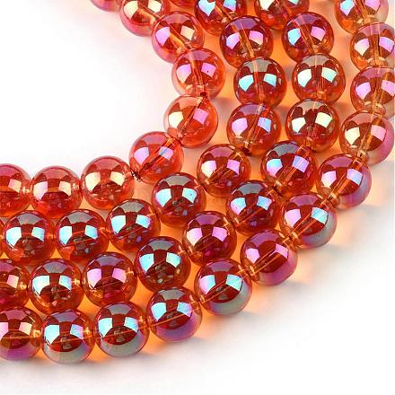 Electroplate Glass Beads Strands EGLA-Q062-10mm-A13-1