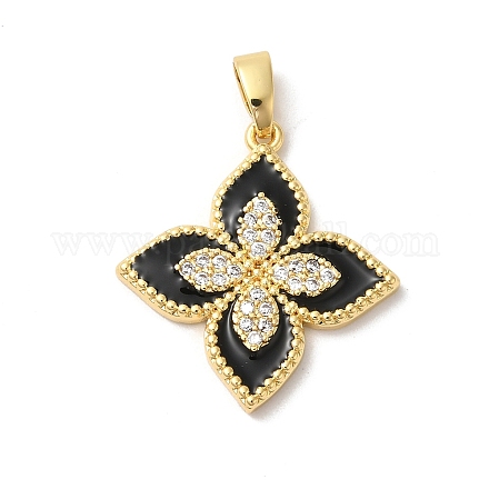 Подвески из латуни с покрытием из прозрачного кубического циркония KK-Z056-34G-02-1