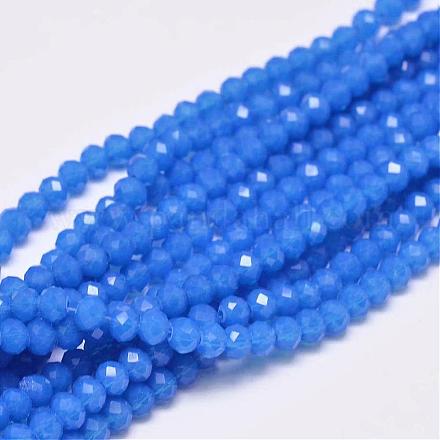 Chapelets de perles en rondelles facettées en verre GLAA-I033-4mm-01-1
