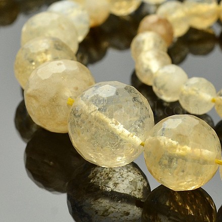 Rond verre pastèque pierre à facettes graduée brins de perles G-E302-033B-1