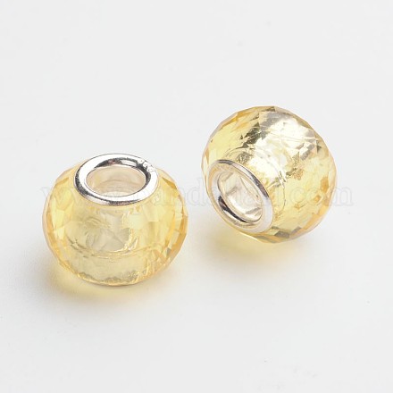 128 Faceted Glass European Large Hole Beads GPDL-F010-01-1