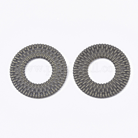アクリルパーツ  模造ラタン編み風  ドーナツ  スレートグレイ  47x4.5mm  穴：1.8mm OACR-T014-10A-1