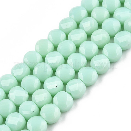 Chapelets de perles en verre opaque de couleur unie GLAA-N052-06-A12-1