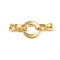 Brass Fold Over Clasps, Ring, Real 18K Gold Plated, 31mm, Hole: 4mm