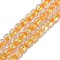 Handmade Foil Lampwork Beads Strands, Rondelle, Orange, 10.5x8.5mm, Hole: 1mm, about 40pcs/strand, 12.99''(33cm)