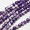 Synthetic Fossil Beads Strands, Dyed & Heated, Round, DarkSlate Blue, 8mm, Hole: 1mm, about 50pcs/strand, 15.7 inch