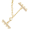 2 Sets Brass Micro Pave Clear Cubic Zirconia Chain Extender, Necklace Layering Clasps, with 4 Strands 8-Hole Ends and Lobster Claw Clasps, Nickel Free, Real 18K Gold Plated, 50mm, Hole: 1.4mm