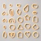 24pcs Plastic Molds, for Cookie Cutter, DIY Polymer Clay Cutting Tools, Navajo White, 23.5~52x17~47x15mm, 24pcs/set