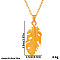Stainless Steel Leaf Pendant Necklaces for Women, Real 18K Gold Plated, 17.72 inch(45cm)