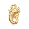 Brass Charms, Dragon, Long-Lasting Plated, Nickel Free, Real 18K Gold Plated, 11.5x7.5x2.5mm, Hole: 1.2mm