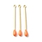 Alloy Pendants, with Enamel, Lead Free & Cadmium Free & Nickel Free, Rack Plating, Matchstick Charm, Golden, Dark Orange, 49x4mm, Hole: 2mm