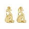 Brass Pendants, Dog, with Jump Ring, Cadmium Free & Lead Free, Rack Plating, Long-Lasting Plated, Real 18K Gold Plated, 15.5x4x8.5mm, Hole: 3.6mm