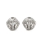 Brass Micro Pave Cubic Zirconia Beads, Hollow, Round, Platinum, 9.5x9.5mm, Hole: 1.8mm