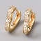 Brass Hoop Earrings, Heart, Golden, 14.5x14x3mm