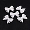 Opaque Acrylic Beads, Bowknot, White, Size: about 36mm long, 46mm wide, 9mm thick, hole: 1mm, about 65pcs/500g