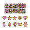 Glass Rhinestone Pendants, DIY Accessories for Jewelry Making, Mixed Shapes, Deep Pink, 12~18x9~15x5~8mm, Hole: 1.2~1.6mm, 100pcs/set