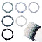 6Pcs 6 Styles 8mm Glass Round Beaded Stretch Bracelet Sets, Stackable Bracelets for Women, Black, Perimeter: 7-1/4 inch(18.5cm), 1pc/style