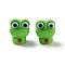 Resin Beads, Frog, Lime Green, 16x12.5x11.5mm, Hole: 2mm