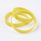 Silicone Wristbands Bracelets, Cord Bracelets, Yellow, 2-1/2 inch(63mm), 12x2mm