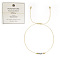 Natural Moonstone Braided Beads Bracelets for Women, with Brass Beads