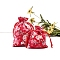 Cotton and Linen Packing Pouches, Drawstring Bags, Rectangle, Red, 10x8cm